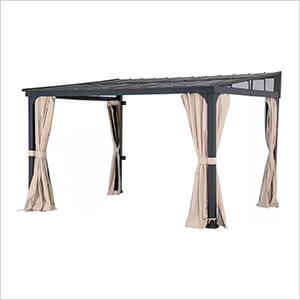 Wall Mounted 10 x 12 Metal Roof Wall-Mounted Lean To Gazebo
