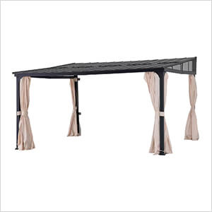 Wall Mounted 12 x 14 Metal Roof Wall-Mounted Lean To Gazebo