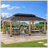12 x 20 Cedar Wood Hardtop Gazebo