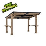 Sunjoy Group 10 x 12 Cedar Gazebo Pergola with Bar Shelves and Power Port