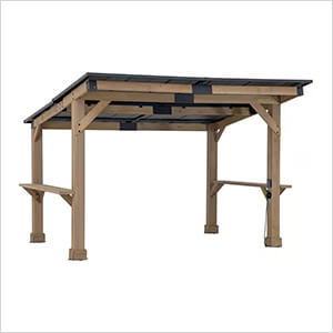 10 x 12 Cedar Gazebo Pergola with Bar Shelves and Power Port