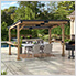 10 x 12 Cedar Gazebo Pergola with Bar Shelves and Power Port