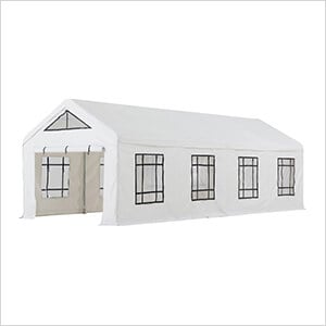 12 x 30 Party Tent with 8 Removable PE Windows and 2 Roll-up Side Walls