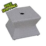 Sunjoy Group Square Rattan Outdoor Coffee Table with Umbrella Hole