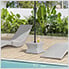 Square Rattan Outdoor Coffee Table with Umbrella Hole
