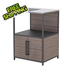 Sunjoy Group Outdoor Kitchen Open Storage Shelf and Cabinet