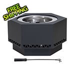 Sunjoy Group 26-Inch Black Hexagonal Smokeless Outdoor Fire Pit