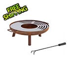 Sunjoy Group 28-Inch Portable Fire Pit Grill with Stainless Steel Baking Sheet