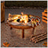 28-Inch Portable Fire Pit Grill with Stainless Steel Baking Sheet
