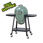 Sunjoy Group 20-Inch Charcoal Kamado Grill with Pizza Stone and Wheels (Green)