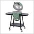 20-Inch Charcoal Kamado Grill with Pizza Stone and Wheels (Green)