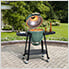 20-Inch Charcoal Kamado Grill with Pizza Stone and Wheels (Green)
