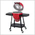 20-Inch Charcoal Kamado Grill with Pizza Stone and Wheels (Red)