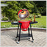 20-Inch Charcoal Kamado Grill with Pizza Stone and Wheels (Red)