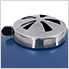 20-Inch Charcoal Kamado Grill with Pizza Stone and Wheels (Blue)