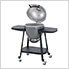20-Inch Charcoal Kamado Grill with Pizza Stone and Wheels (Grey)