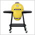 20-Inch Charcoal Kamado Grill with Pizza Stone and Wheels (Yellow)
