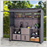 Outdoor Kitchen Grill Station with Overhead Lift-Up Door