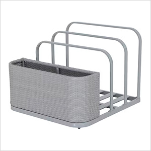 Rust-Proof Aluminum Pool Float Storage Rack (Grey)