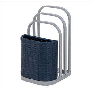 Rust-Proof Aluminum Towel Rack and Hamper (Navy)