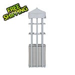 Sunjoy Group Aluminum Pool Towel Valet with 2-tier Shelves and Wicker Storage Basket (Grey)