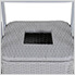 Aluminum Pool Towel Valet with 2-tier Shelves and Wicker Storage Basket (Grey)