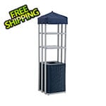 Sunjoy Group Aluminum Pool Towel Valet with 2-tier Shelves and Wicker Storage Basket (Navy)