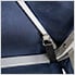 Aluminum Pool Towel Valet with 2-tier Shelves and Wicker Storage Basket (Navy)