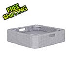 Sunjoy Group 24 x 24 Inch Wicker Floating Tray with Aluminum Frame (Grey)