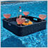 24 x 24 Inch Wicker Floating Tray with Aluminum Frame (Navy)