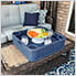 24 x 24 Inch Wicker Floating Tray with Aluminum Frame (Navy)
