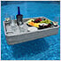 36 x 24 Inch Wicker Floating Tray with Aluminum Frame (Grey)