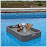 36 x 24 Inch Wicker Floating Tray with Aluminum Frame (Grey)