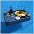 36 x 24 Inch Wicker Floating Tray with Aluminum Frame (Navy)