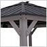 11 x 13 Cedar Framed Gazebo with Polycarbonate Hip Roof and Solar Powered LED Lights