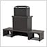 Outdoor Fireplace with Wood Storage and Chimney (Brown)