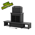 Sunjoy Group Outdoor Fireplace with Wood Storage and Chimney (Dark Grey)