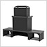 Outdoor Fireplace with Wood Storage and Chimney (Dark Grey)