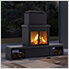 Outdoor Fireplace with Wood Storage and Chimney (Dark Grey)