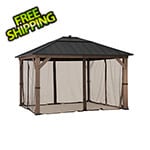 Sunjoy Group Replacement Mosquito Netting for 11 x 13 Hardtop Gazebo (Brown)