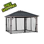 Sunjoy Group Replacement Mosquito Netting for 11 x 13 Hardtop Gazebo (Black)