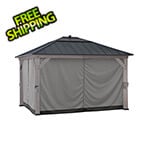 Sunjoy Group Replacement Privacy Curtains for 11 x 13 Hardtop Gazebo (Grey)