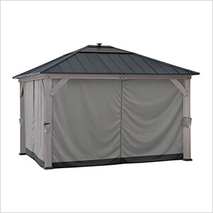 Replacement Privacy Curtains for 11 x 13 Hardtop Gazebo (Grey)