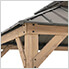 11 x 11 Wooden 2-Tier Aluminum Hardtop Gazebo with Ceiling Hook