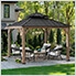 11 x 11 Wooden 2-Tier Aluminum Hardtop Gazebo with Ceiling Hook