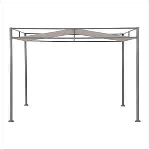 10 x 10 Metal Pergola with Grey Sling Fabric Canopy