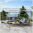 10 x 10 Metal Pergola with Grey Sling Fabric Canopy