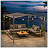 10 x 10 Metal Pergola with Grey Sling Fabric Canopy