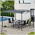10 x 10 Metal Pergola with Black Sling Fabric Canopy