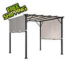 Sunjoy Group 9 x 9 Steel Frame Pergola with Adjustable Canopy Roof (Light Gray)
